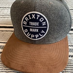 Brixton Grey and Brown Suede Hat